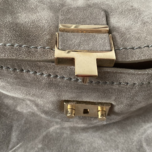 Lanvin grey suede crossbody shoulder bag - Picture 13 of 16
